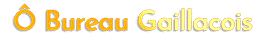 Logo orange et doré avec l'inscription « Ô Bureau du Gaillacois » en relief sur fond strié.